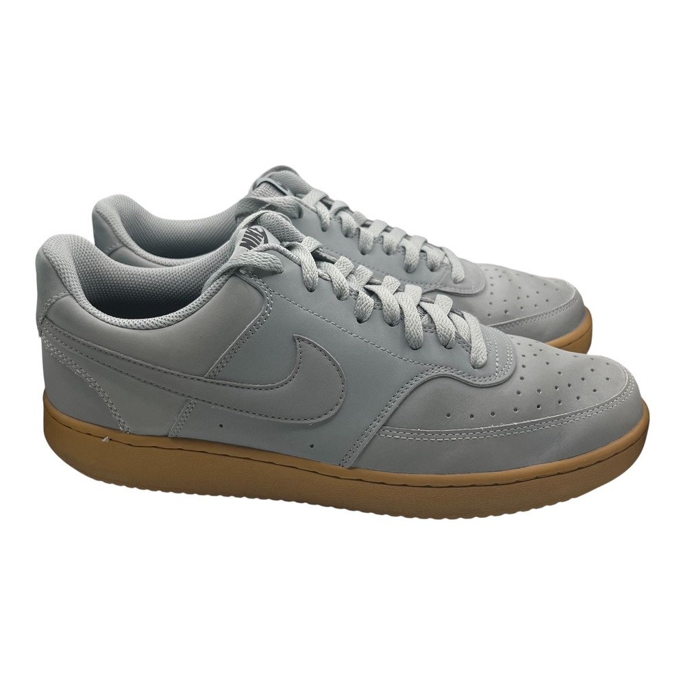 Nike Mens Sz 10.5 Court Vision Low Shoes Particle Gray Wheat Gum Sole -2330